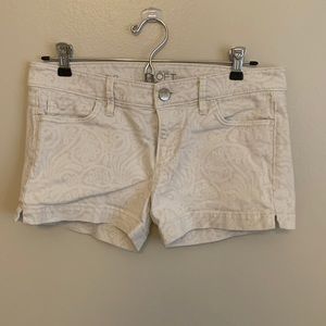 White paisley loft shorts